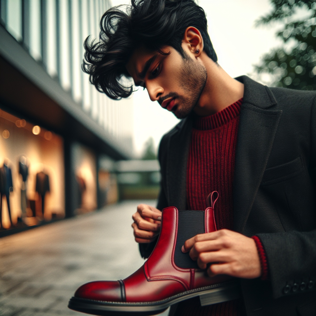 Red mens chelsea boots online