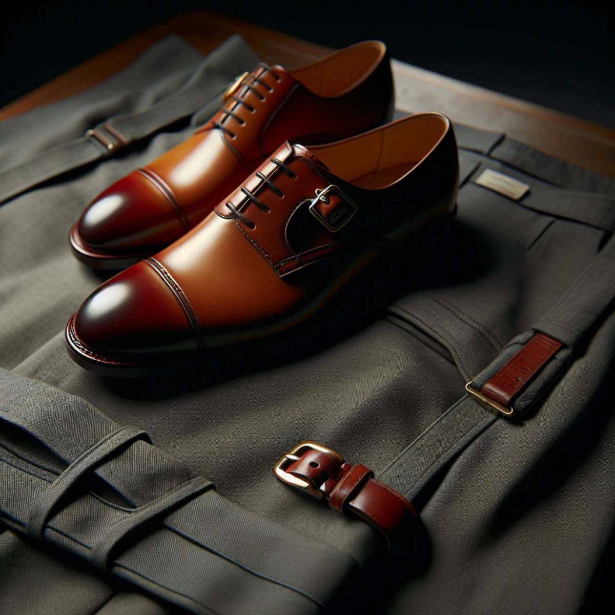 what color slacks with brandy colored monk strap s