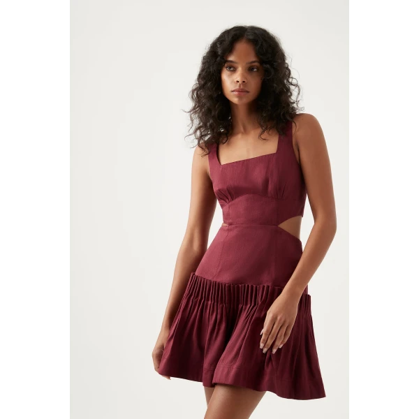 Audette Pleated Mini Dress