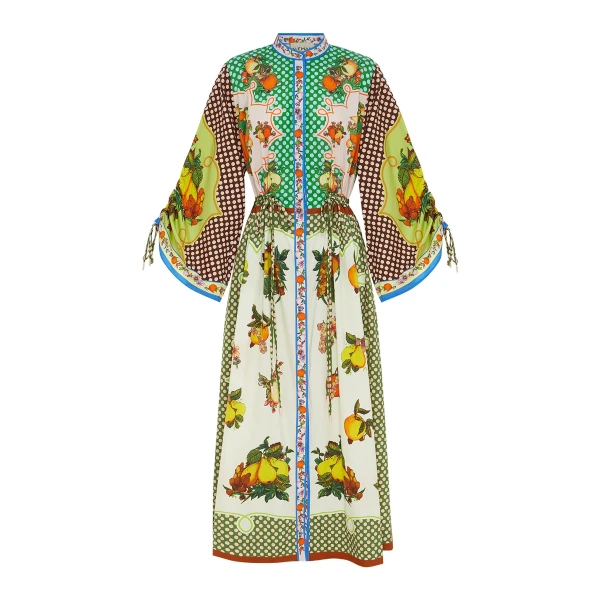 Alemais Lemonis Drawstring Cotton Shirt Dress