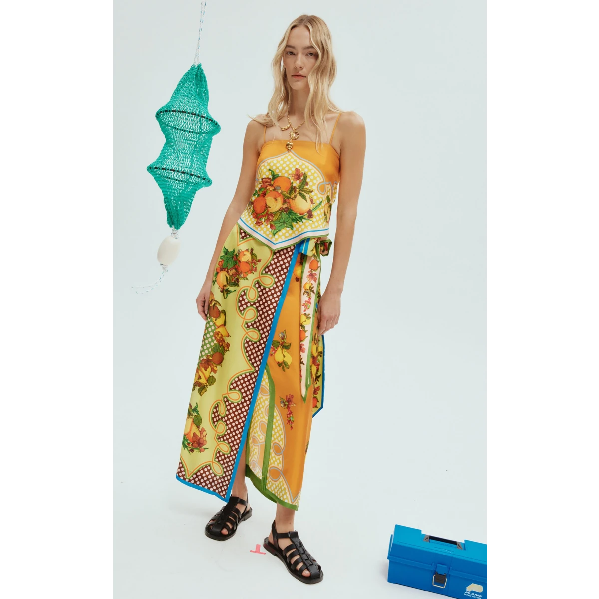 Alemais Lemonis Printed Silk Twill Scarf Top