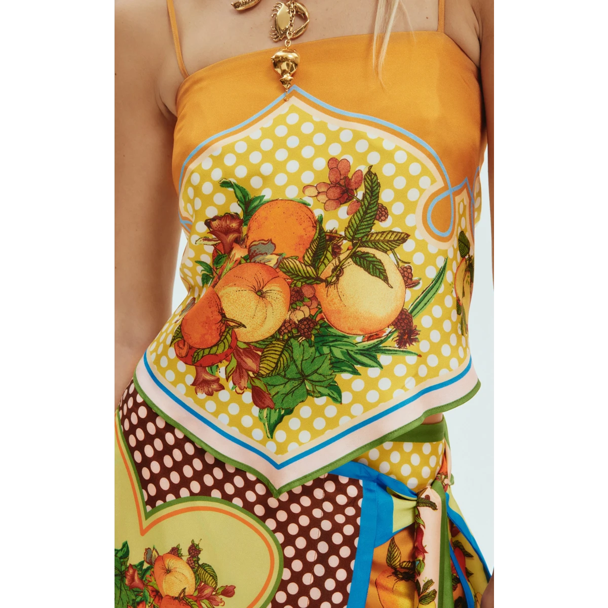 Alemais Lemonis Printed Silk Twill Scarf Top
