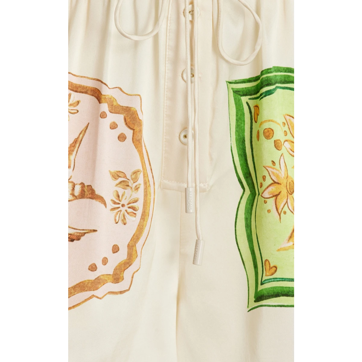 Alemais Porcelain Printed Silk-Satin Shorts