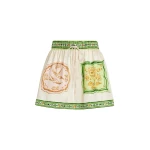Alemais Porcelain Printed Silk-Satin Shorts