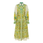 Alemais Rhonda Printed Cotton-Silk Shirt Dress