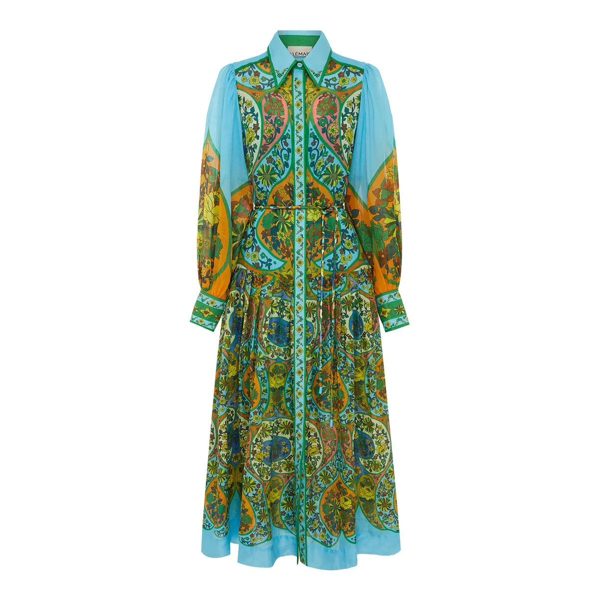 Alemais Sofie Printed Ramie Shirt Dress