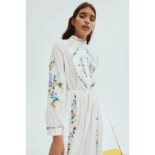 Alemais Willa Embroidered Shirtdress