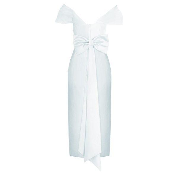 Alexandra Pijut Sylvie Dress In Ice Blue Silk Wool