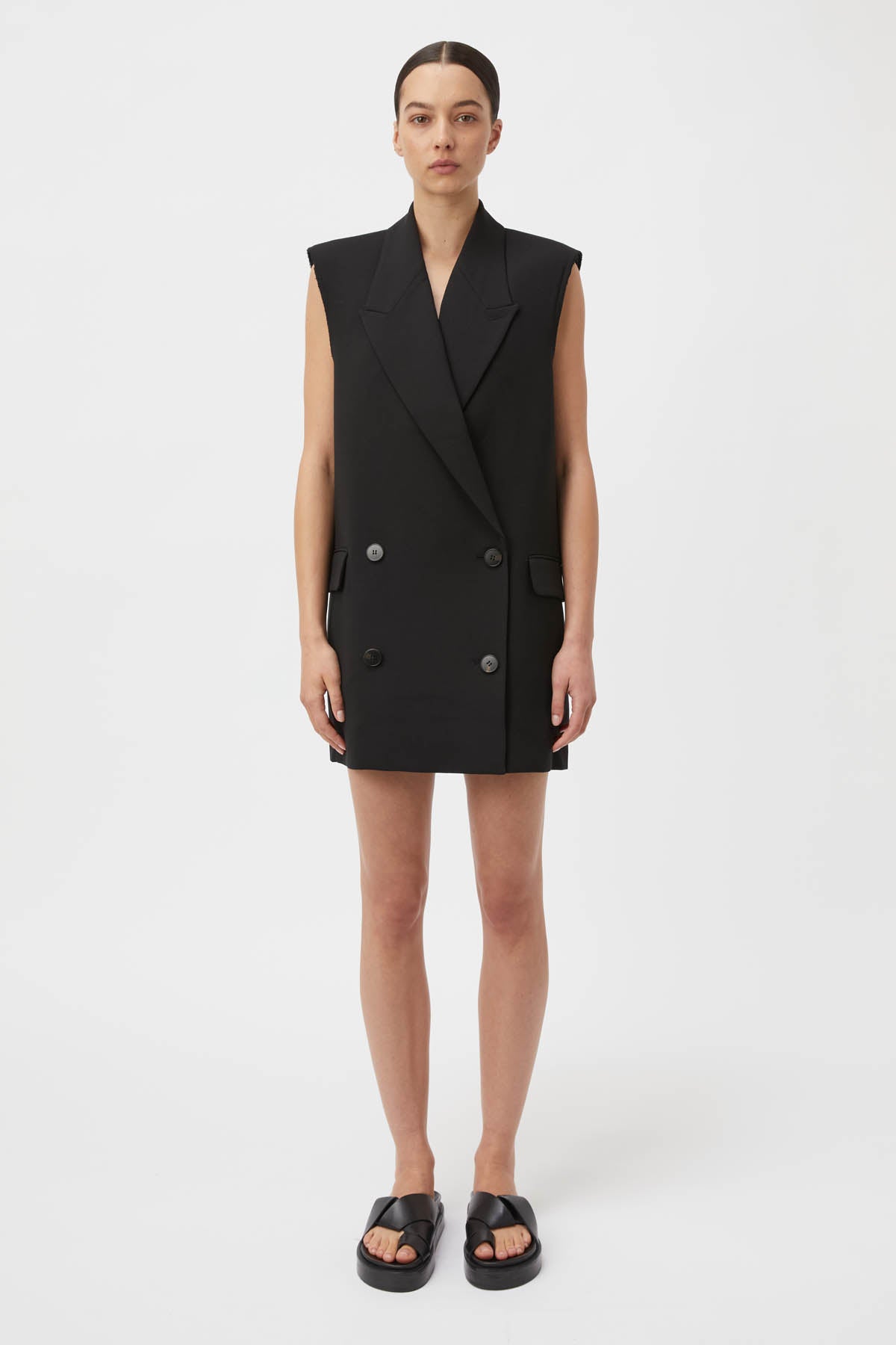 Camilla and Marc | Sleeveless low v-neck back dress