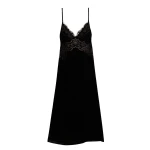 Farm Rio Black Richelieu Velvet Slip Dress21253 nobg