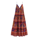 Farm Rio Blue Forest Mosaic Sleeveless Maxi Dress42649 nobg