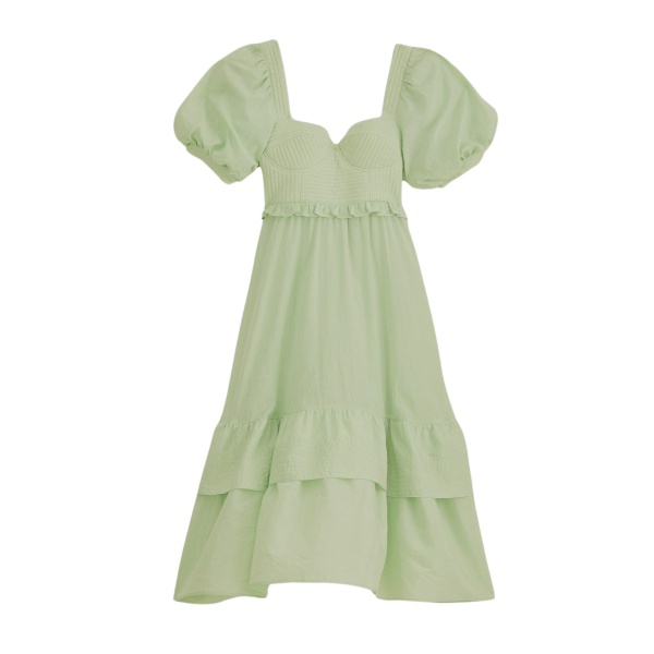 Farm Rio Soft Green Short Sleeve Midi Dress46894 nobg