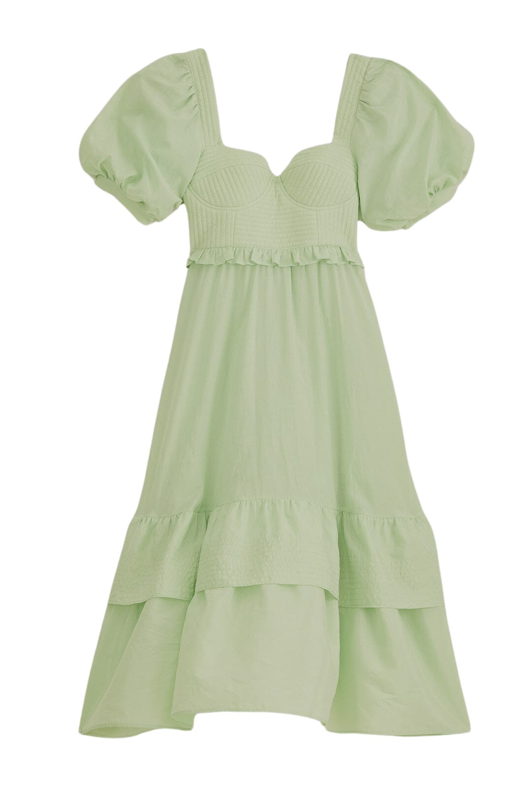 Farm Rio Soft Green Short Sleeve Midi Dress46894 nobg
