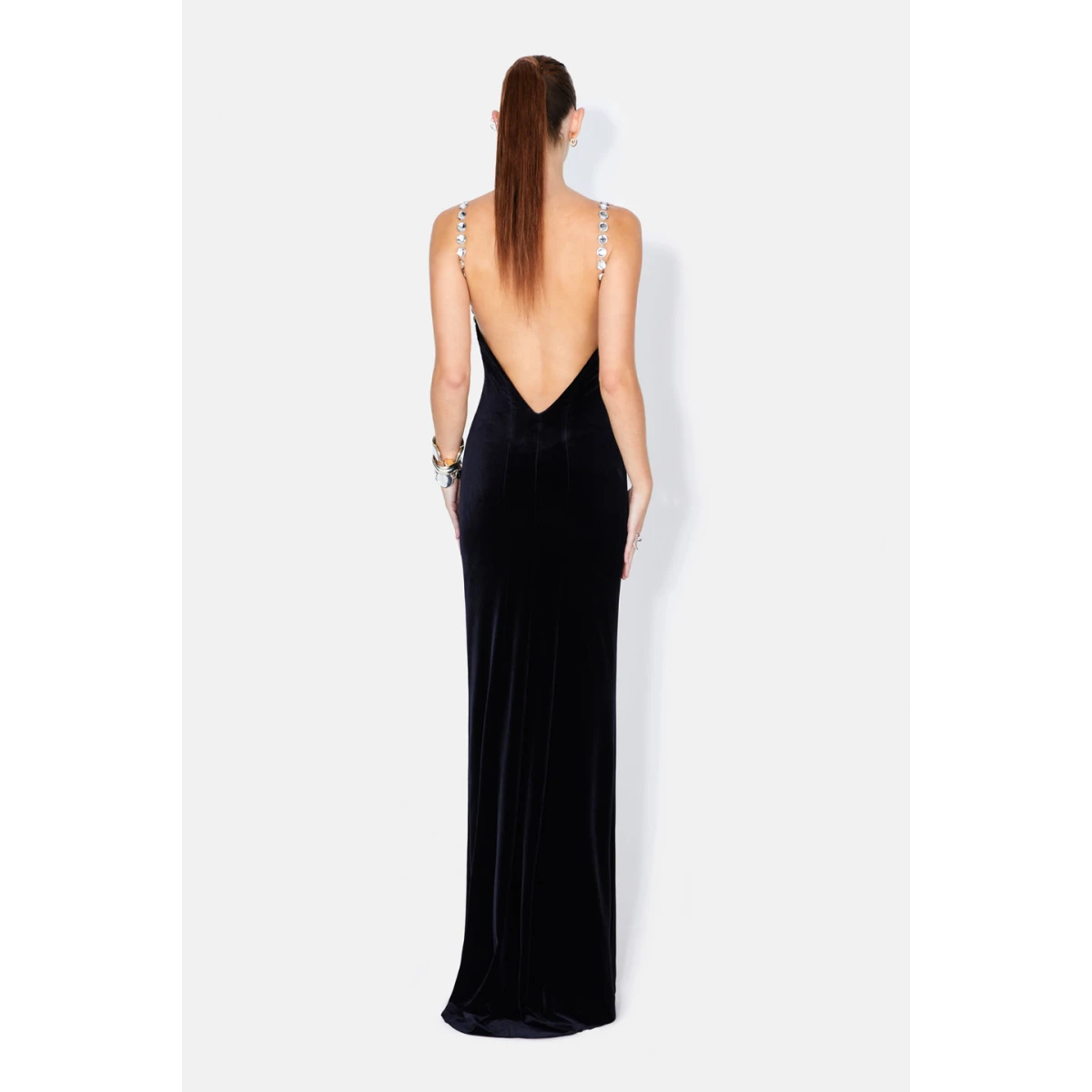 Avedon Globe Velvet Dress - Black