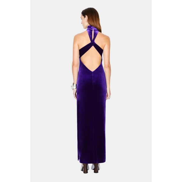 Cleveland Velvet Dress - Purple