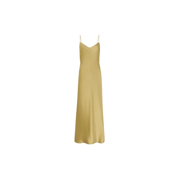 Galvan London Cropped V Neck Slip Dress Olive84580 nobg