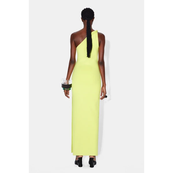 Galvanised Long Persephone Dress - Lime & Silver