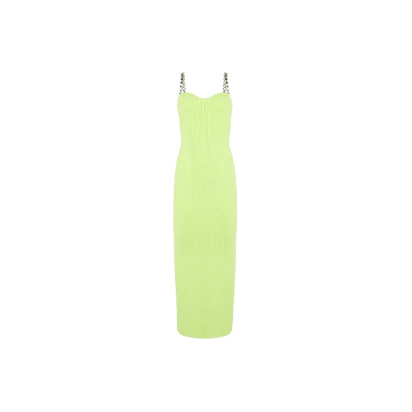 Galvan London Globe Chain Wave Dress Lime14033 nobg