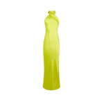 Galvan London Pandora Dress Lime Yellow50321 nobg