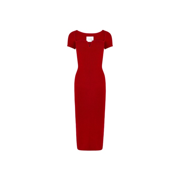 Galvan London Short Sleeve Gaia Dress Rouge Piaf25894 nobg