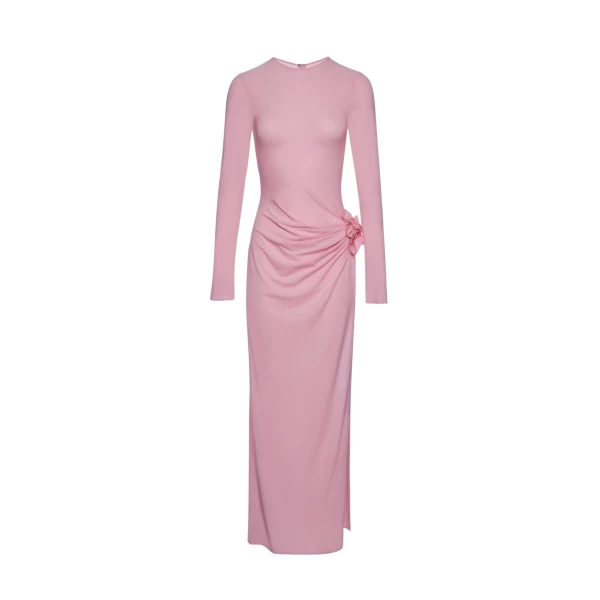 Magda Butrym Gathered long sleeve maxi dress in pink scaled76923 nobg