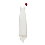 Magda Butrym Rosette embellished slip gown in cream scaled83721 nobg