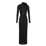 Magda Butrym Sheer high neck maxi dress in black scaled31822 nobg