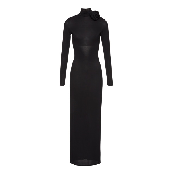 Magda Butrym Sheer high neck maxi dress in black scaled31822 nobg