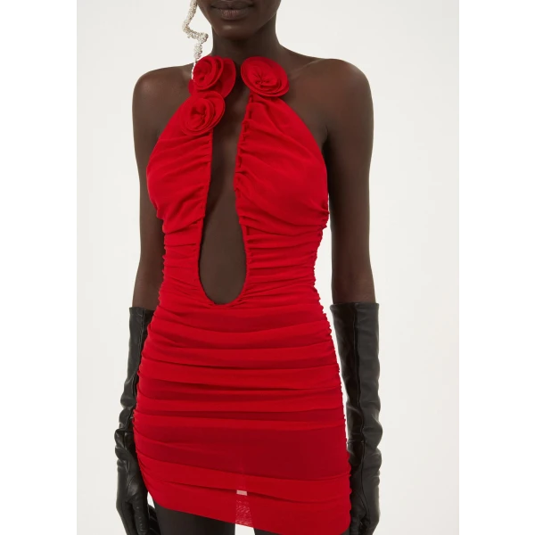 Magda Butrym Strapless plunge mini dress in red