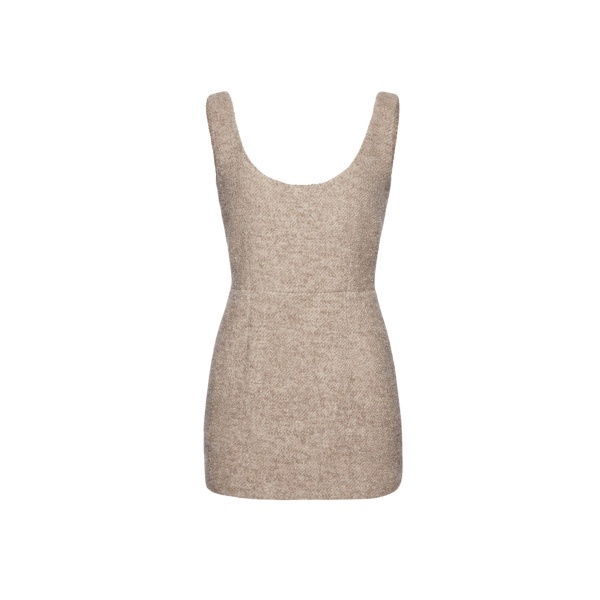 Magda Butrym Tweed scoop neck mini dress in beige scaled30202 nobg