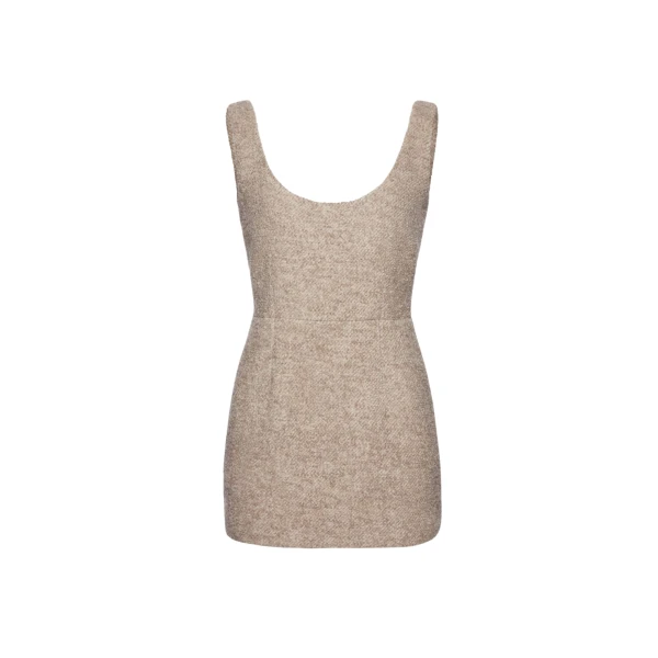 Magda Butrym Tweed scoop neck mini dress in beige scaled30202 nobg