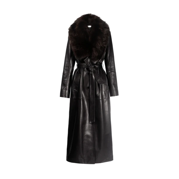 Nour Hammour Glamorous Leather Trench scaled78794 nobg