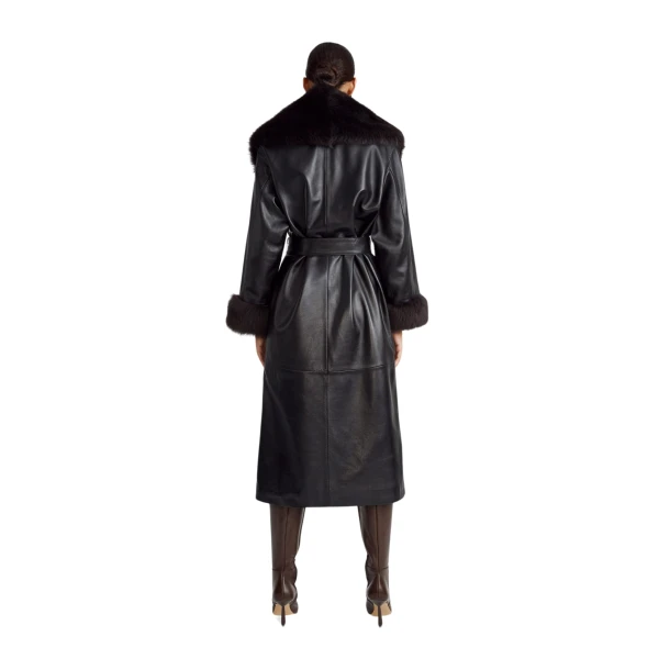 Nour Hammour Luxurious Leather Trench Coat 1 1 scaled99427 nobg