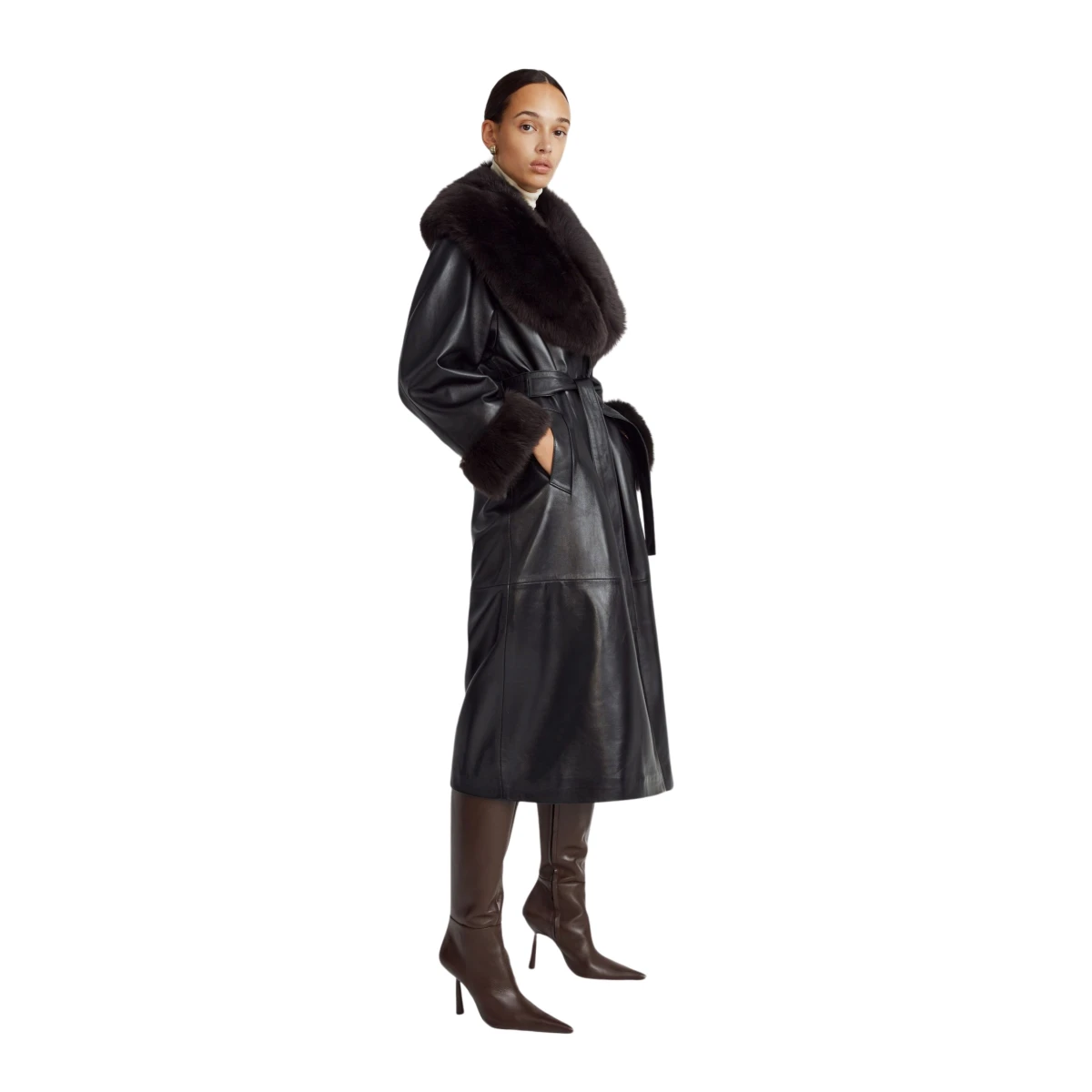 Nour Hammour Luxurious Leather Trench Coat 5 1 scaled86513 nobg