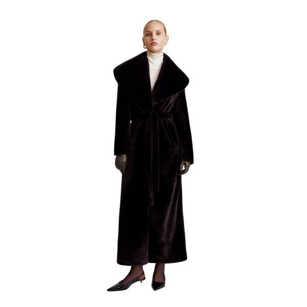 Nour Hammour Plush Longline Shearling Coat 1 scaled98683 nobg