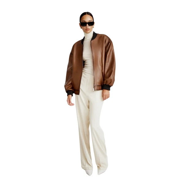 Nour Hammour Relaxed Leather Bomber Jacket 2 scaled58931 nobg