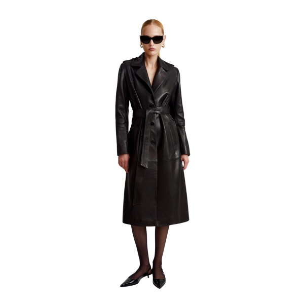 Nour Hammour Sophisticated Leather Trench Coat 1 scaled35237 nobg