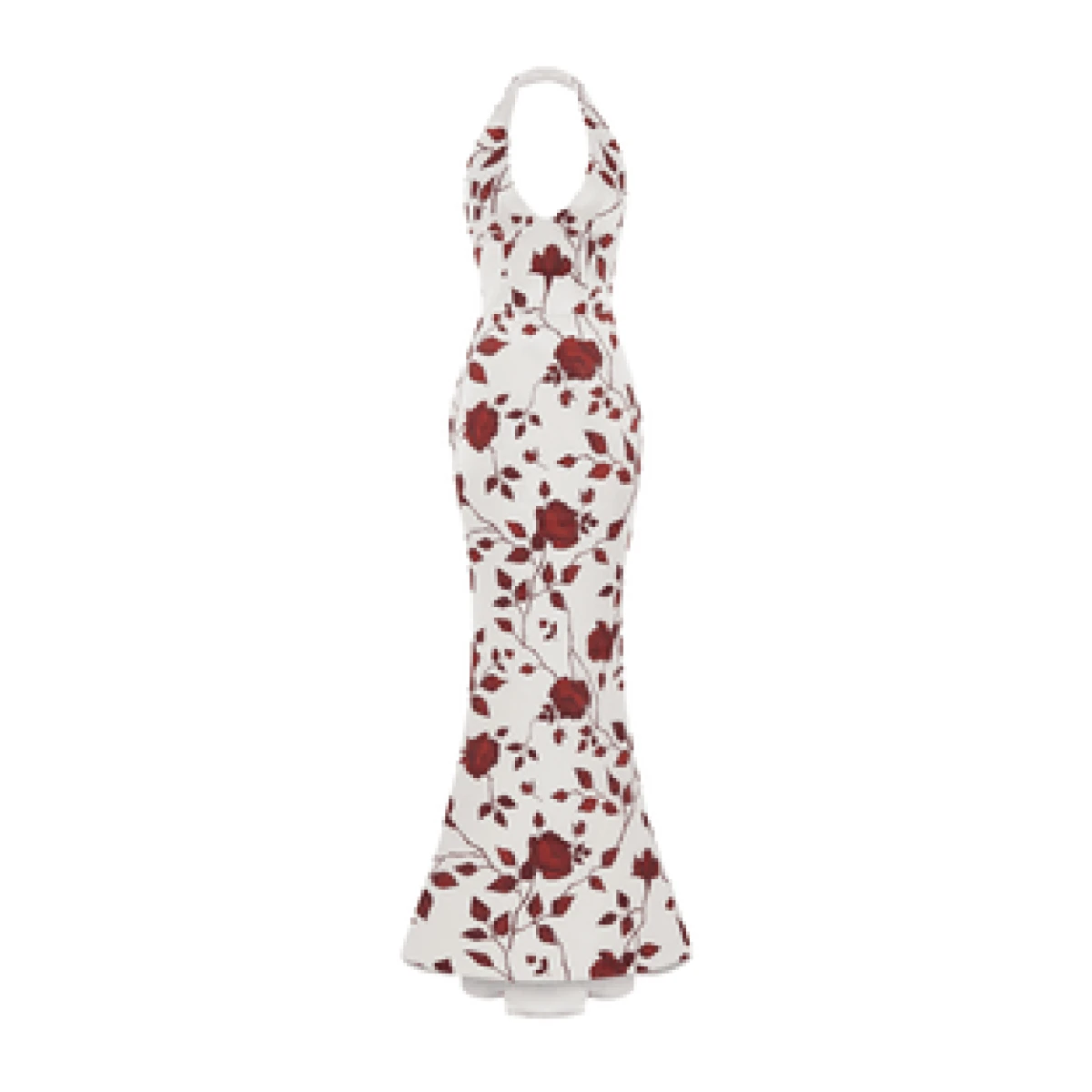 Rasario Printed Satin Maxi Dress With Train