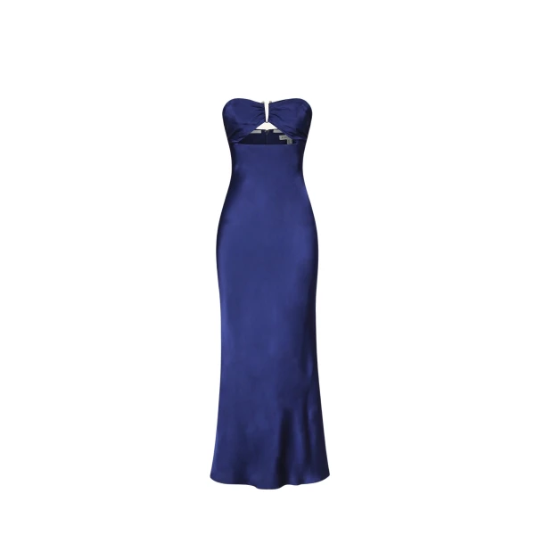 Shona Joy Arienzo Strapless Cut Out Midi Dress Midnight11548 nobg