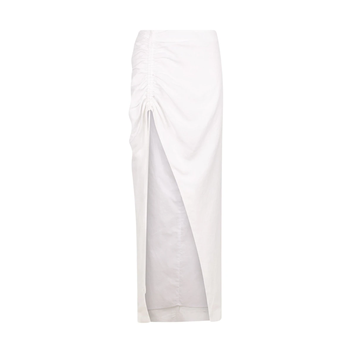 Shona Joy Blanc Linen Ruched Drawstring Midi Skirt11420 nobg