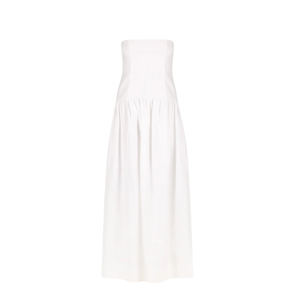 Shona Joy Blanc Linen Strapless Panelled Maxi Dress86160 nobg