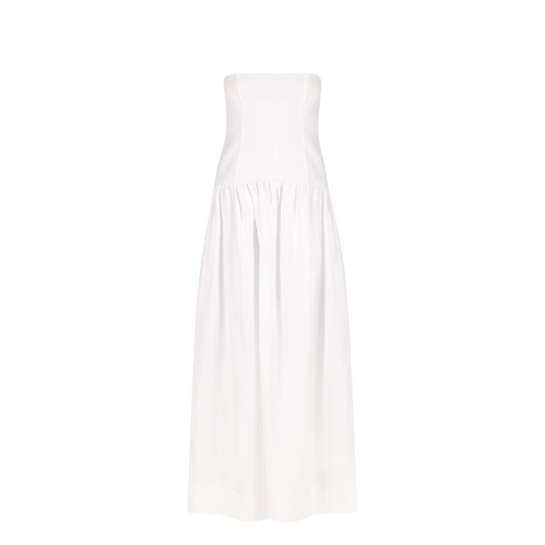 Shona Joy Blanc Linen Strapless Panelled Maxi Dress86160 nobg