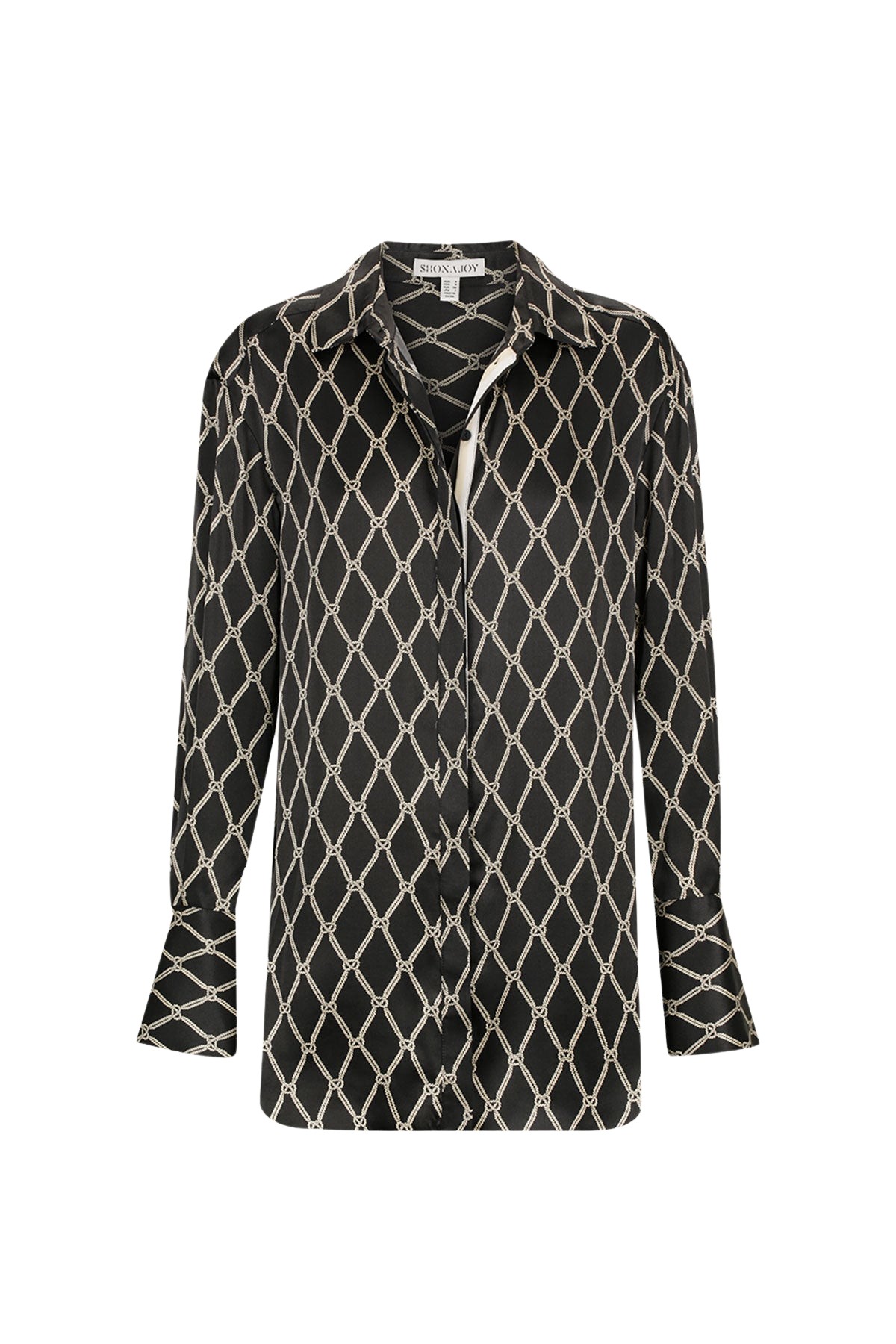 Shona Joy Corde Silk Contrast Relaxed Shirt94586 nobg