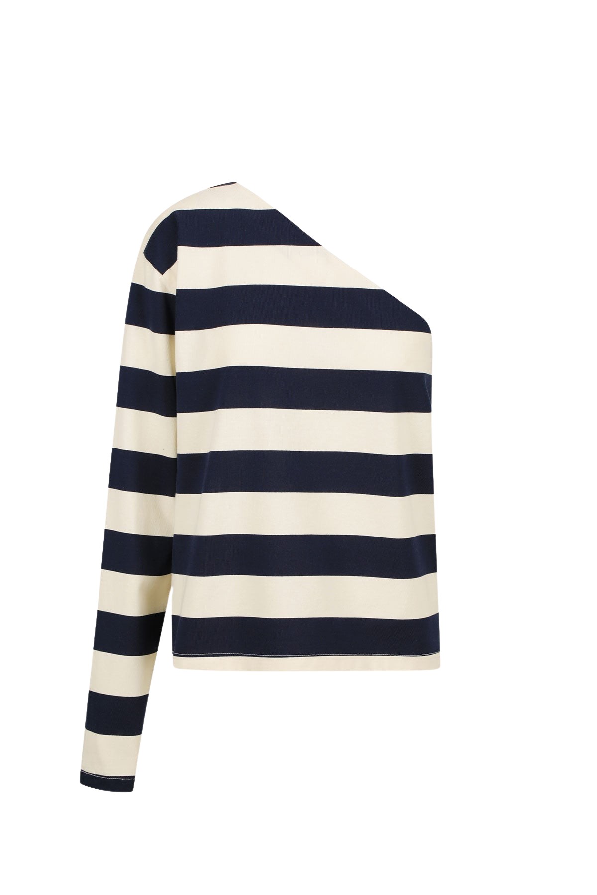Shona Joy Gia One Shoulder Tee NavyCream50483 nobg