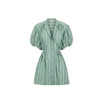 Shona Joy Kimberly Short Sleeve Mini Dress Antique Green Ivory44408 nobg