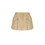 Shona Joy Sabato Low Rise Utility Micro Mini Skirt Tan22951 nobg