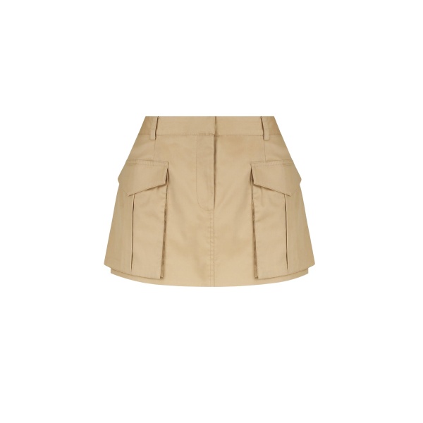 Shona Joy Sabato Low Rise Utility Micro Mini Skirt Tan22951 nobg