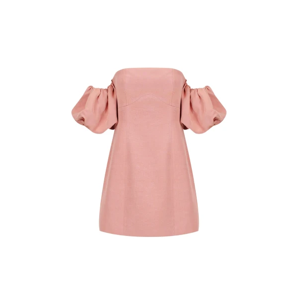 Shona Joy Vento Puff Sleeve Contour Mini Dress Rose Dawn93783 nobg