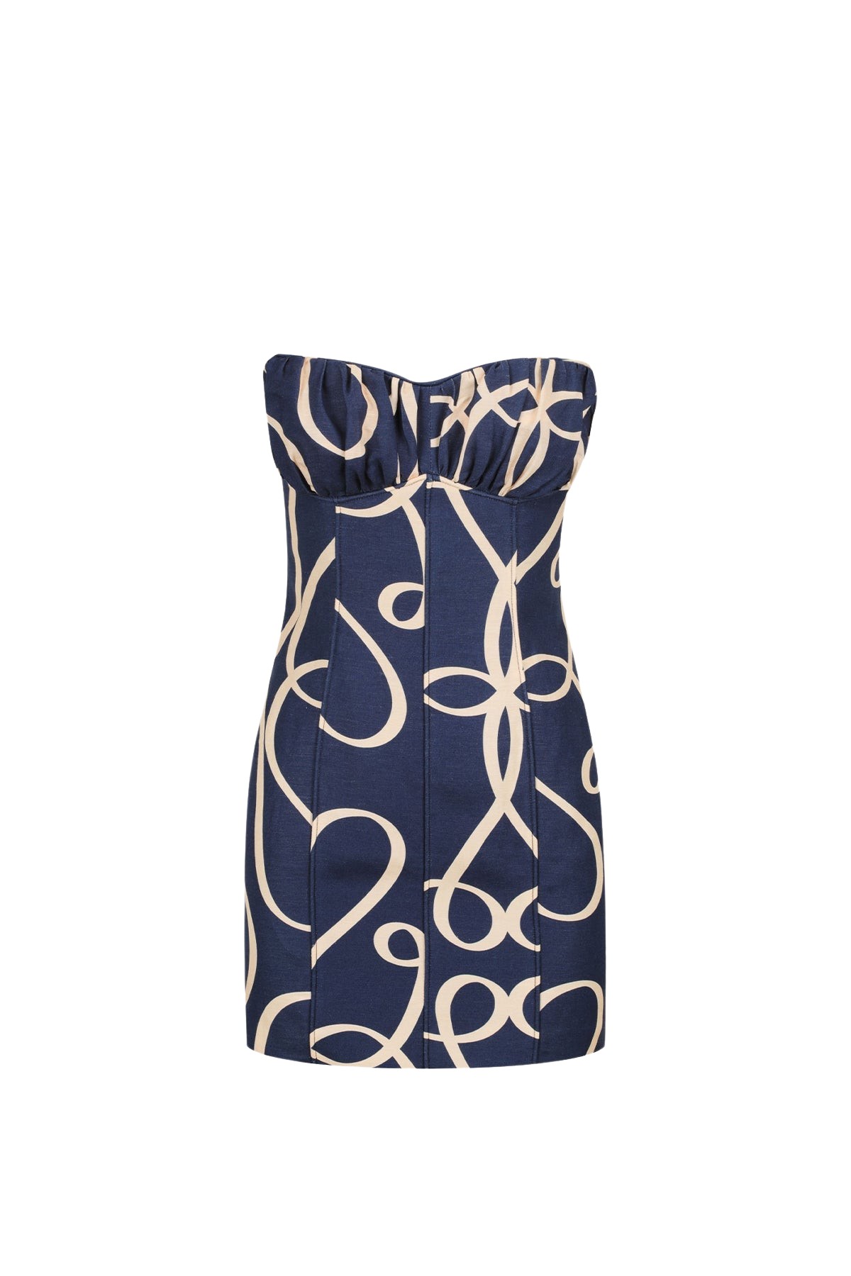 Shona Joy Vivaro Linen Strapless Panelled Mini Dress62483 nobg