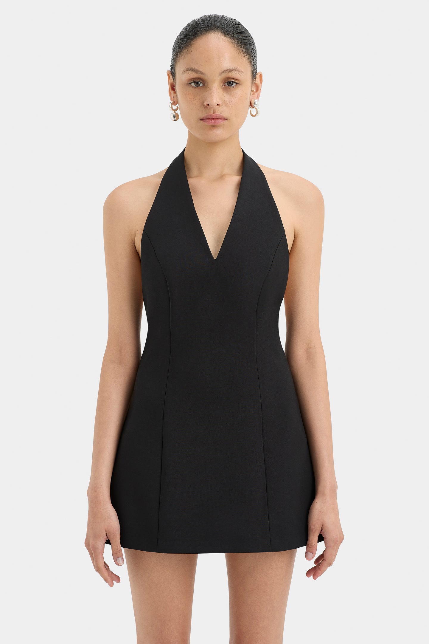 brown ribbed dress Knit Structured Bow High Neck Half Sleeve Midi Strapless Black Feathers Sequin Size:EU34 V-Comfy
